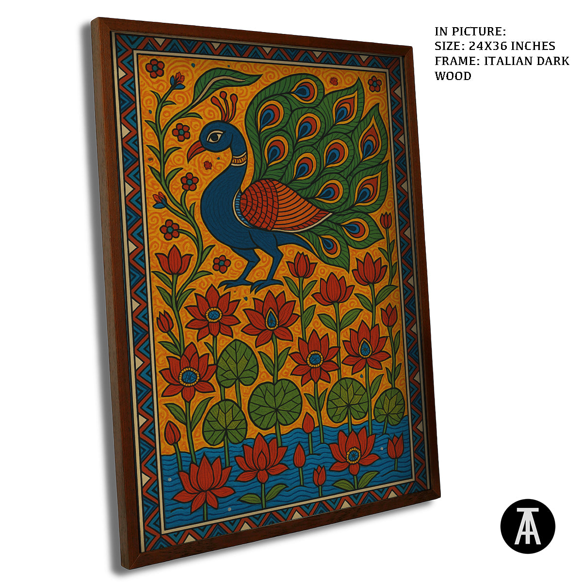 Artwork in Dark Wood Frame