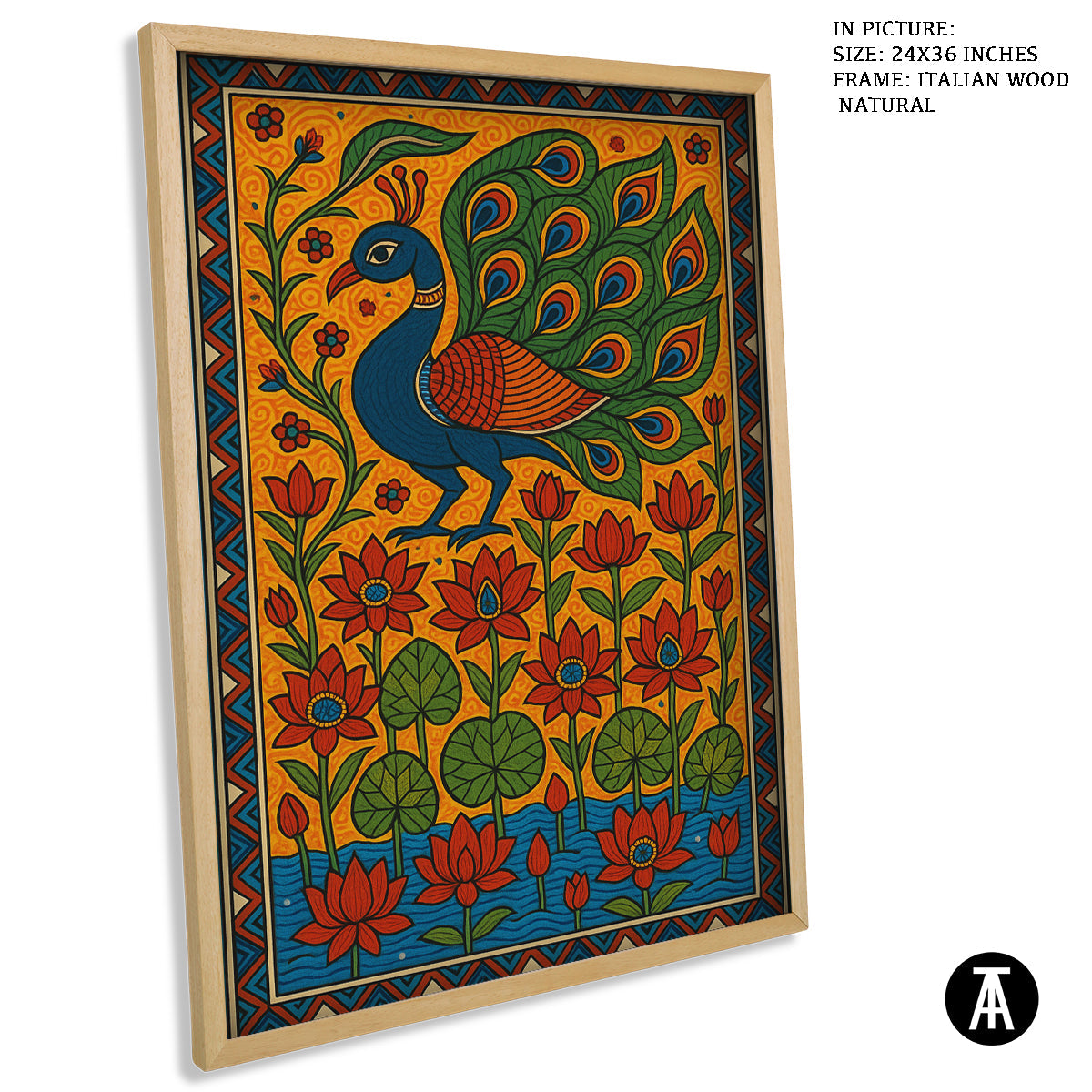 Artwork in Natural Wood Frame