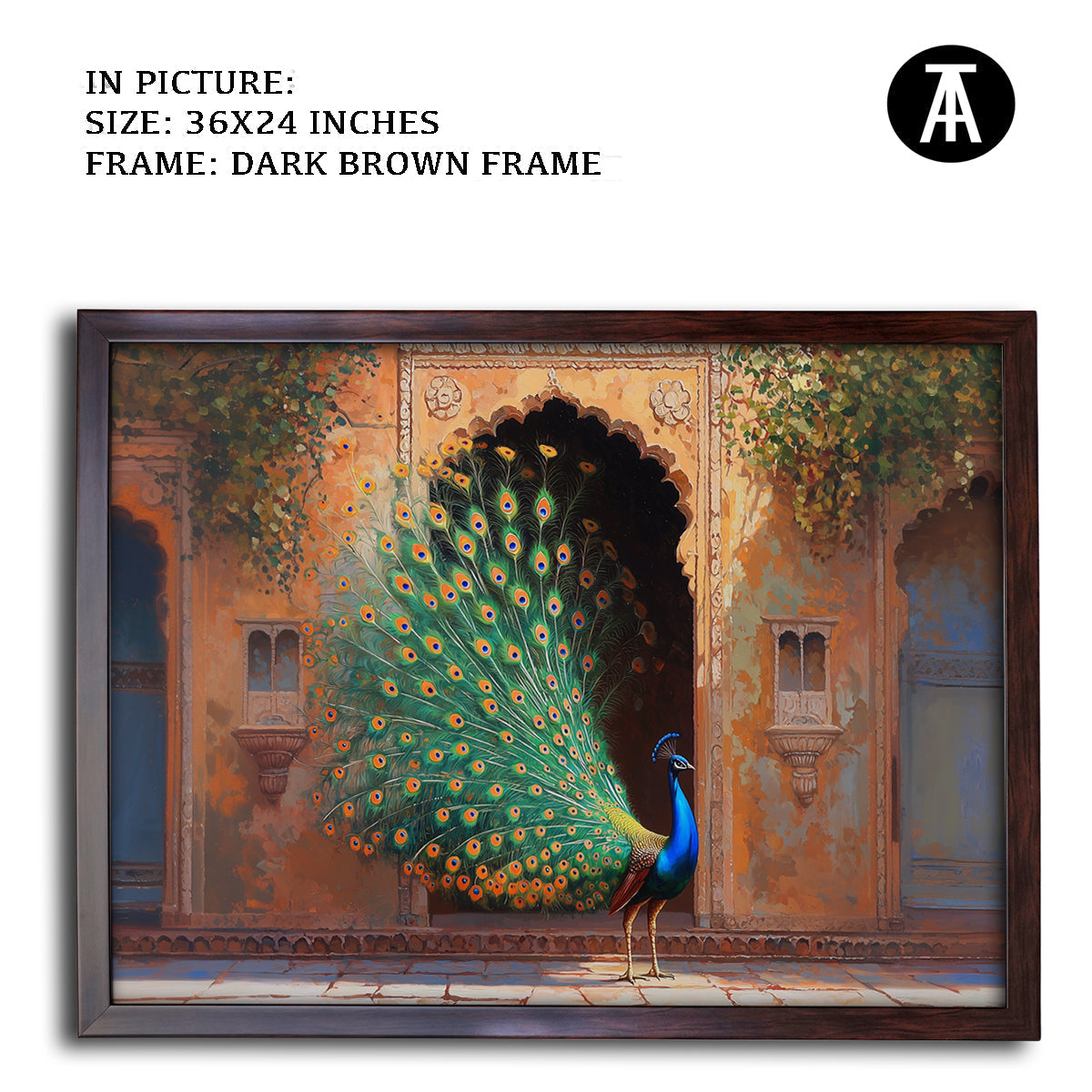 Artwork in Dark Brown Frame