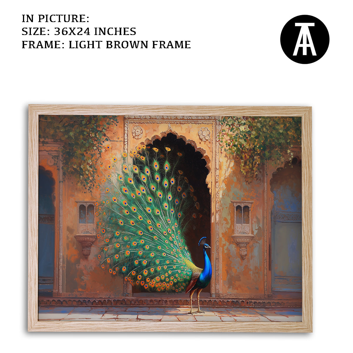 Artwork in Light Brown Frame