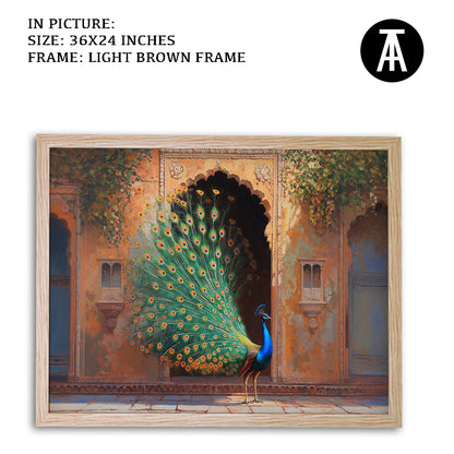 Artwork in Light Brown Frame