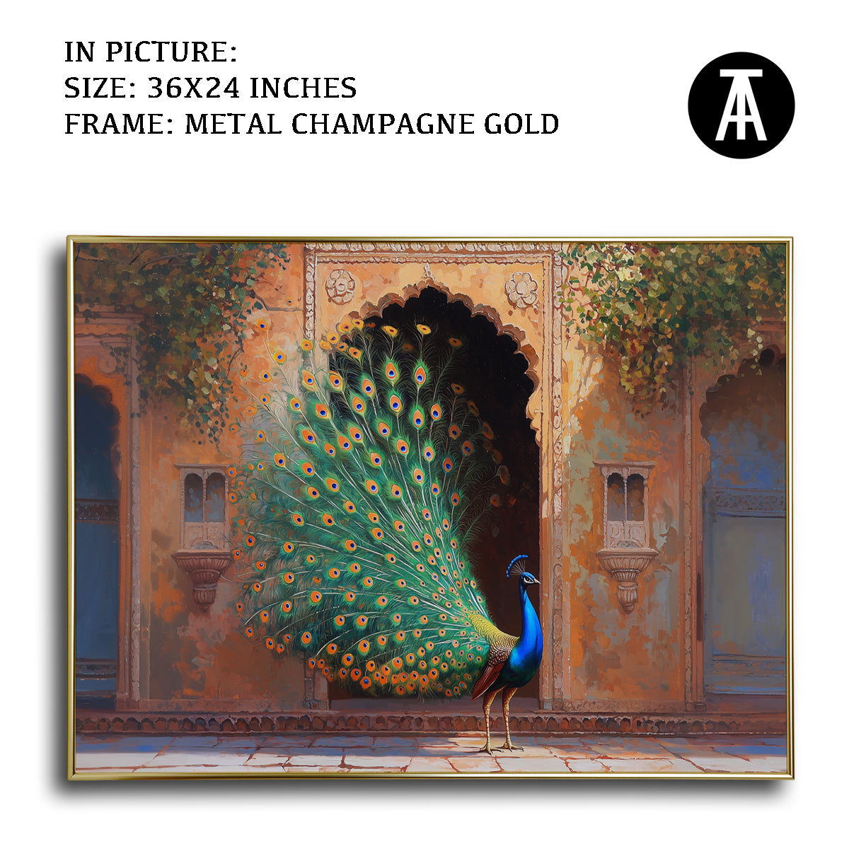 Artwork in Metal Champagne Gold Frame