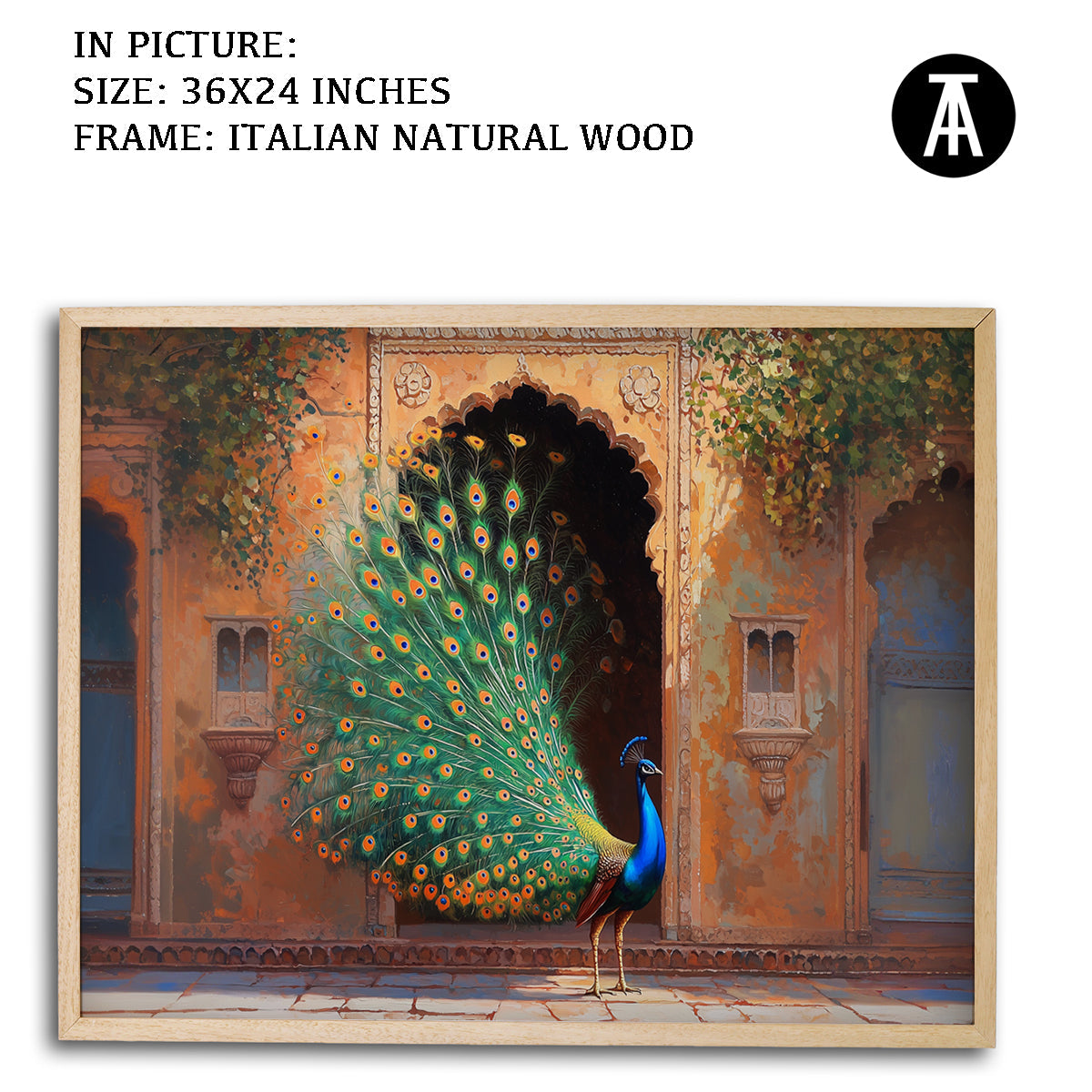 Artwork in Natural Wood Frame