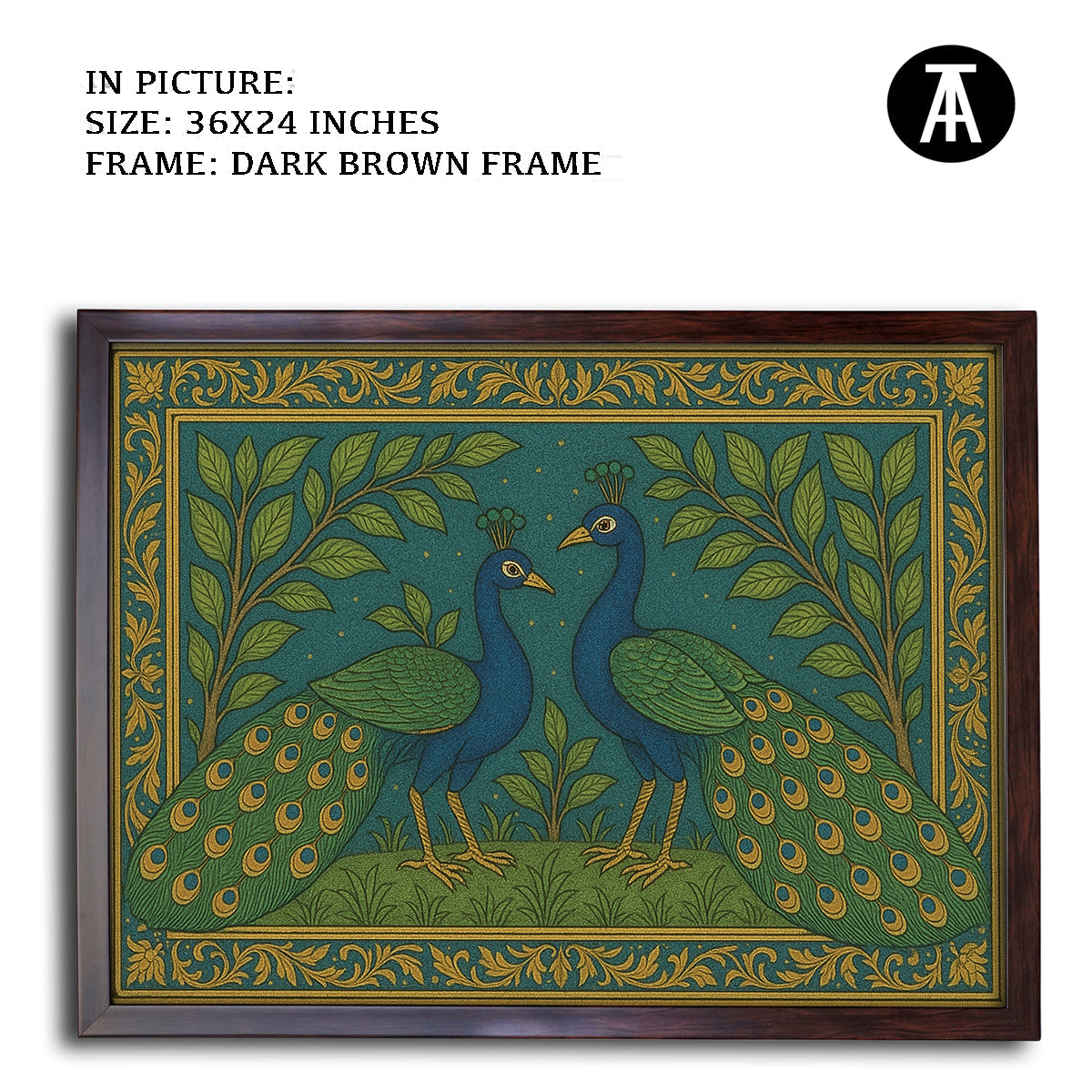 Artwork in Dark Brown Frame
