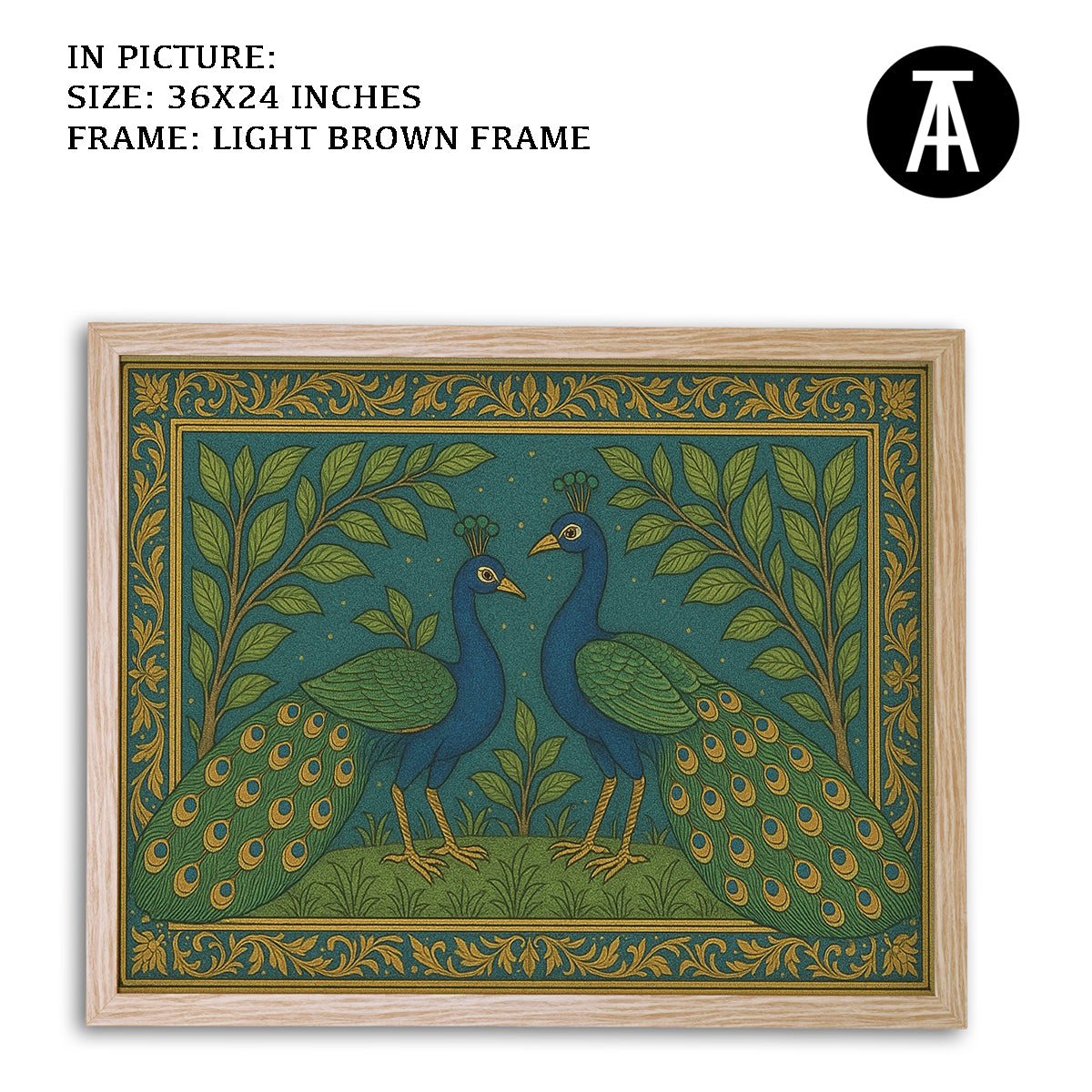 Artwork in Light Brown Frame