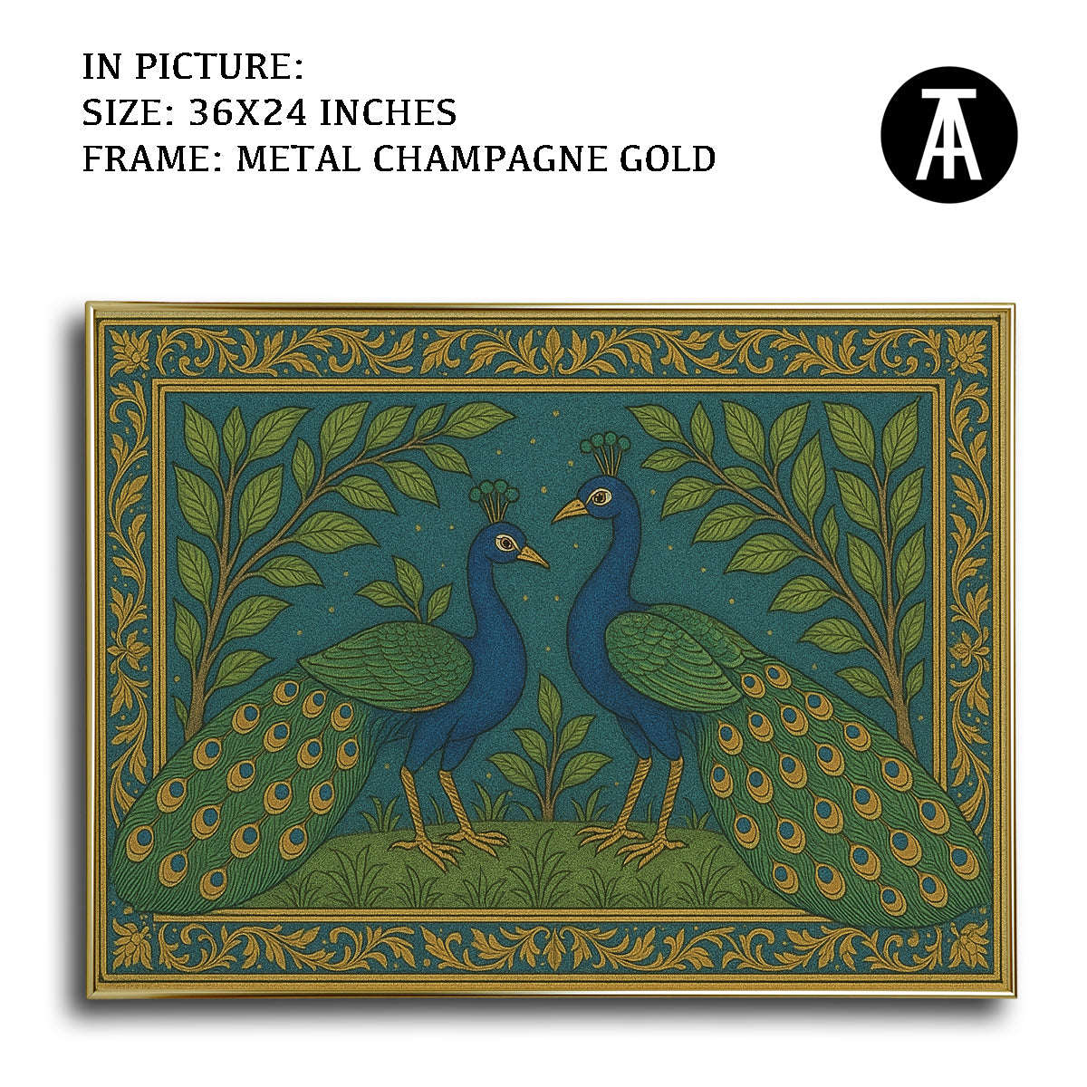 Artwork in Metal Champagne Gold Frame