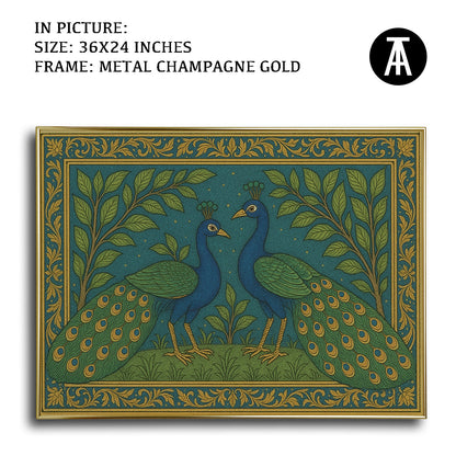 Artwork in Metal Champagne Gold Frame