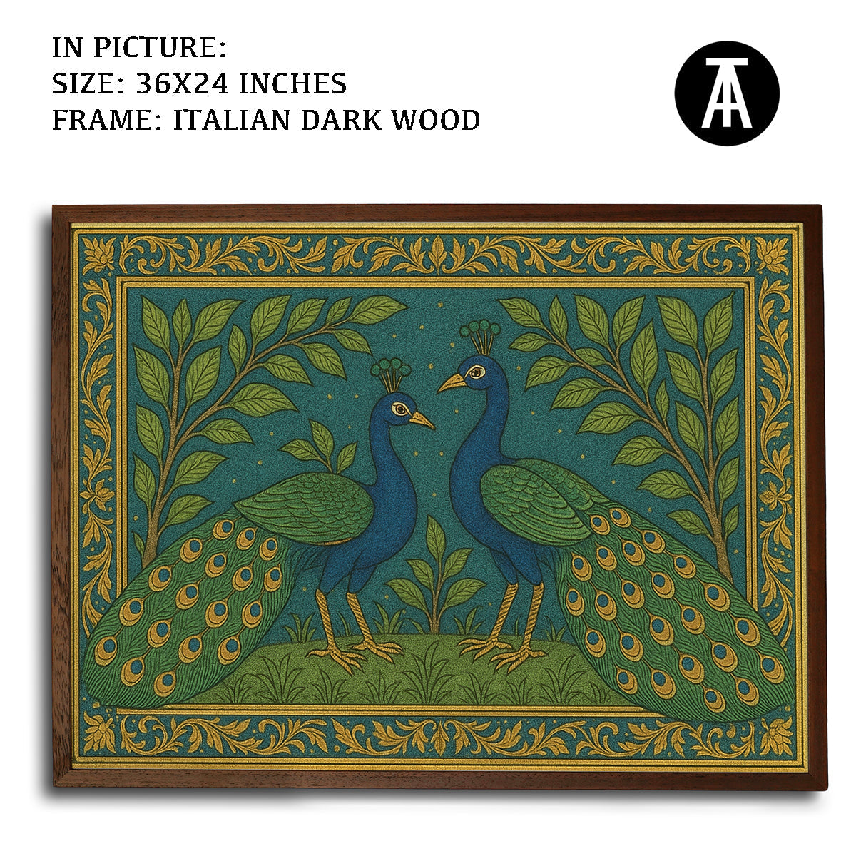 Artwork in Dark Wood Frame