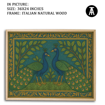 Artwork in Natural Wood Frame