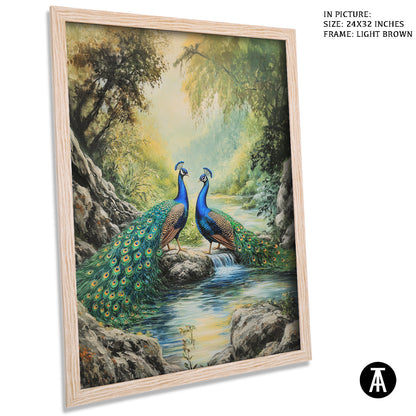 Artwork in Dark Brown Frame