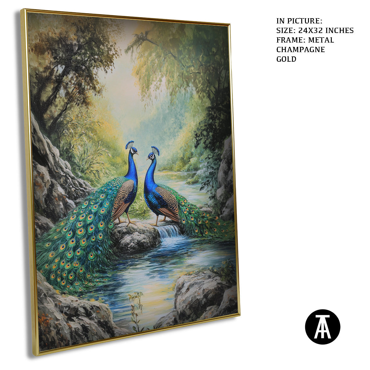 Artwork in Light Brown Frame