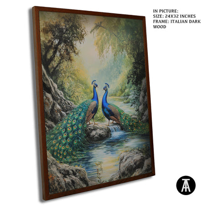 Artwork in Dark Wood Frame