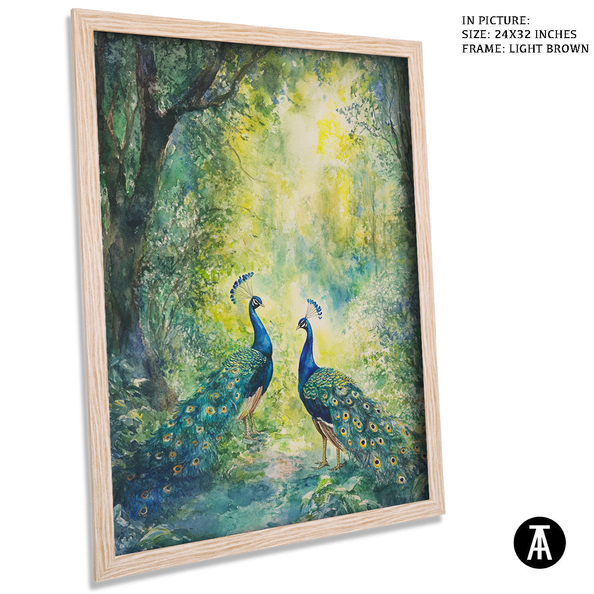 Artwork in Dark Brown Frame