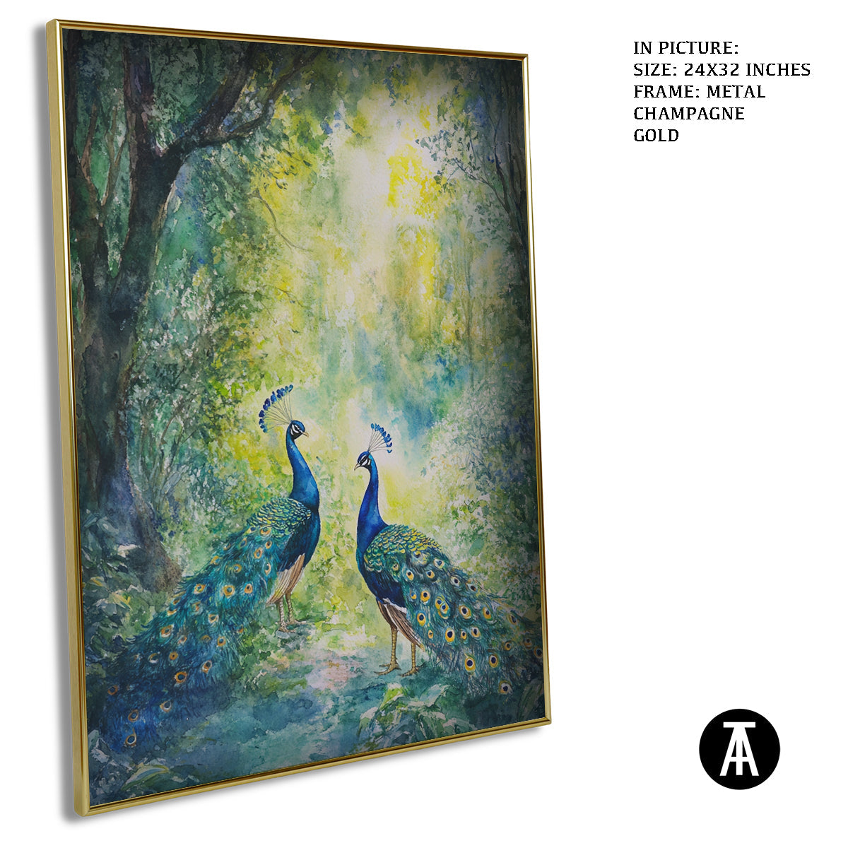 Artwork in Light Brown Frame