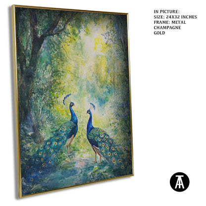 Artwork in Light Brown Frame