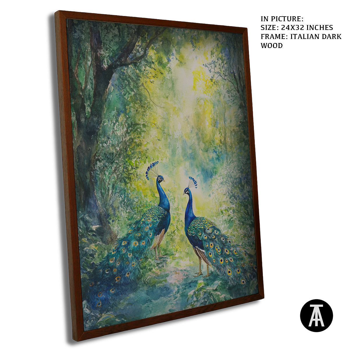 Artwork in Dark Wood Frame