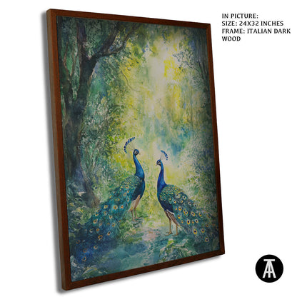 Artwork in Dark Wood Frame