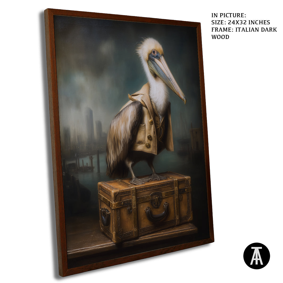 Artwork in Dark Wood Frame