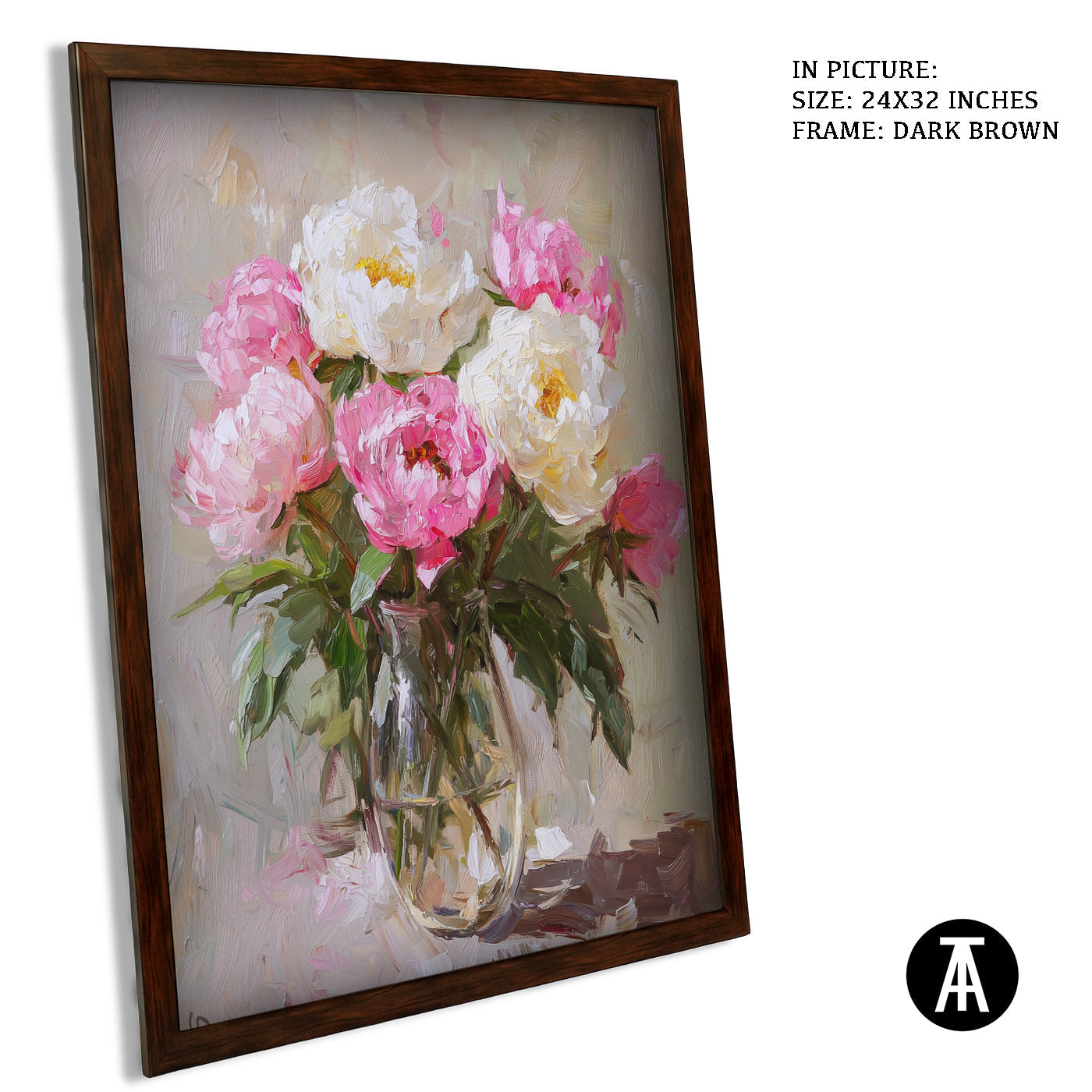 Artwork in Metal Champagne Gold Frame