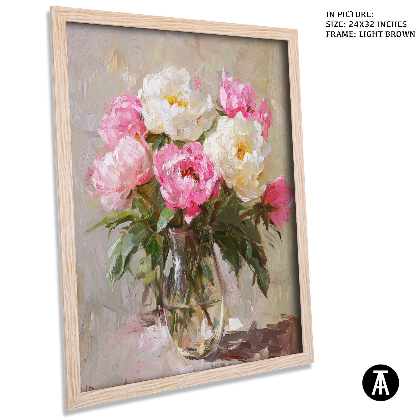 Artwork in Dark Brown Frame