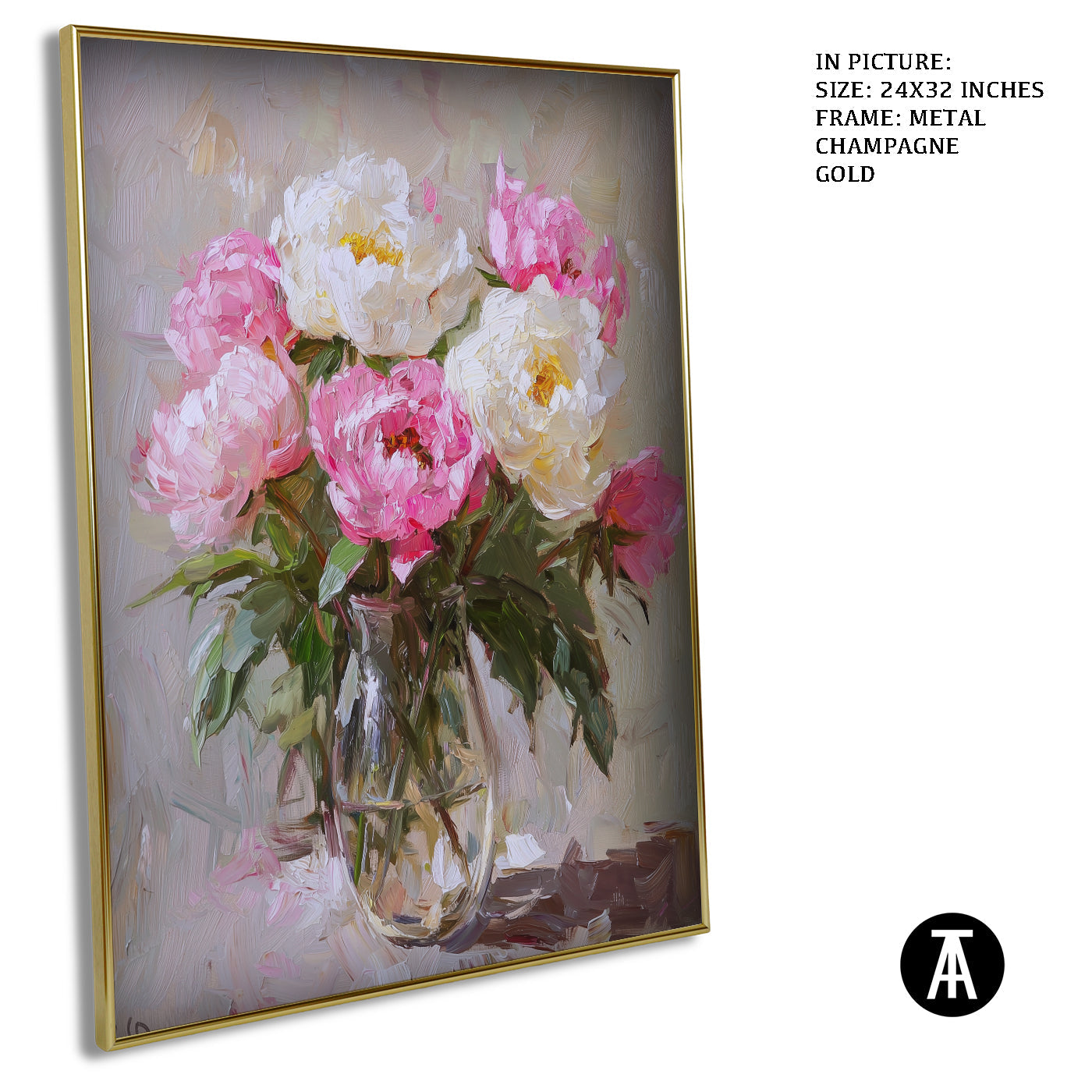 Artwork in Light Brown Frame