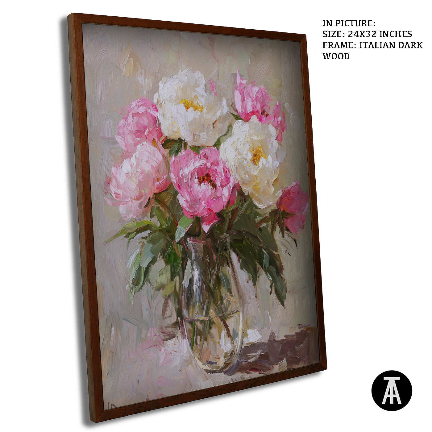 Artwork in Dark Wood Frame