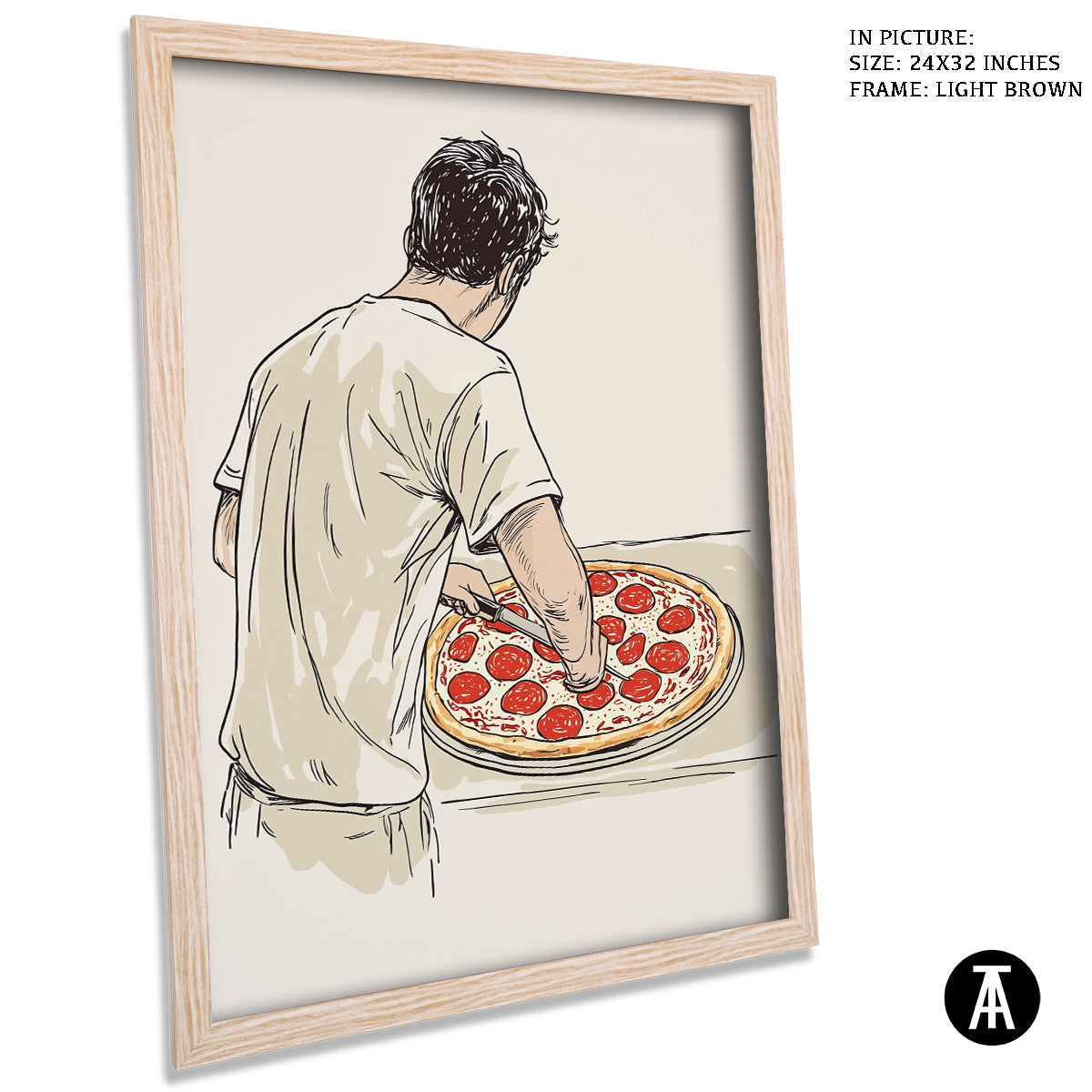 Artwork in Dark Brown Frame