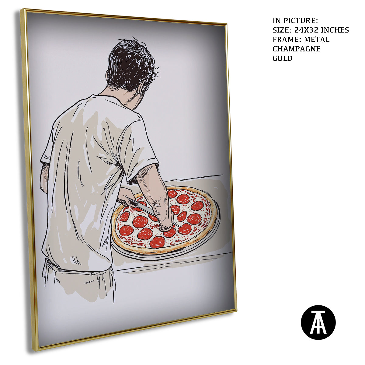 Artwork in Light Brown Frame