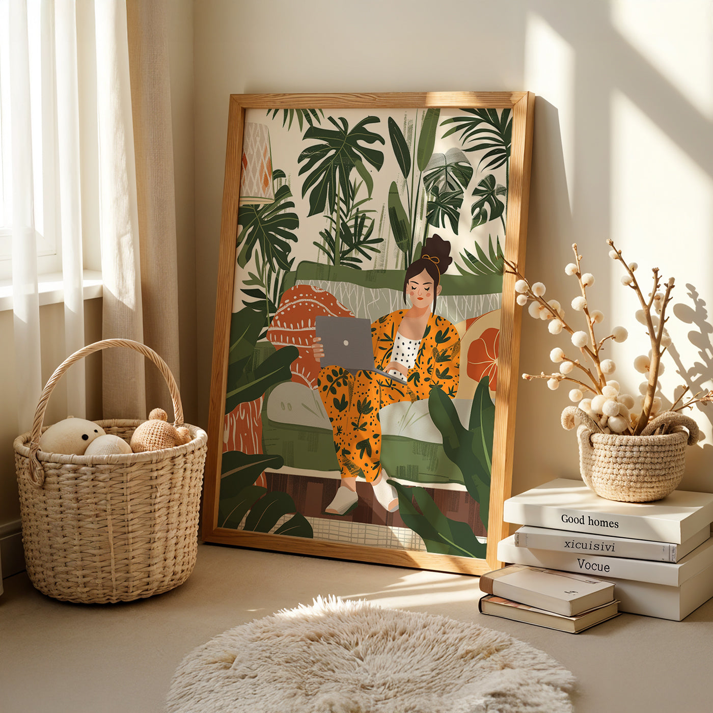 Boho Art Painting in a Lifestyle Setting