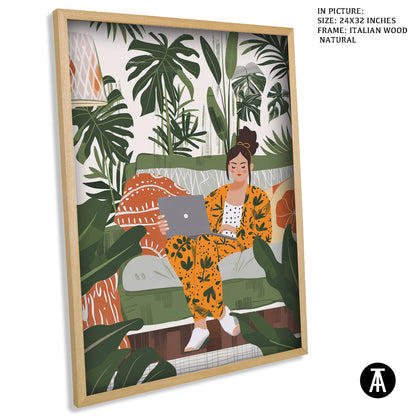 Artwork in Natural Wood Frame