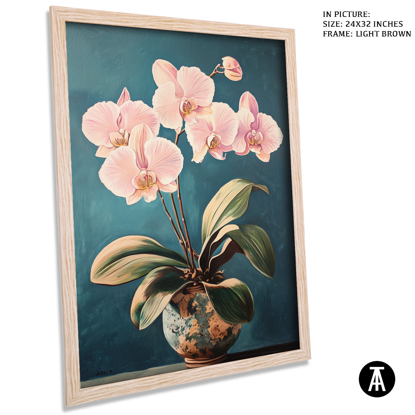 Artwork in Dark Brown Frame