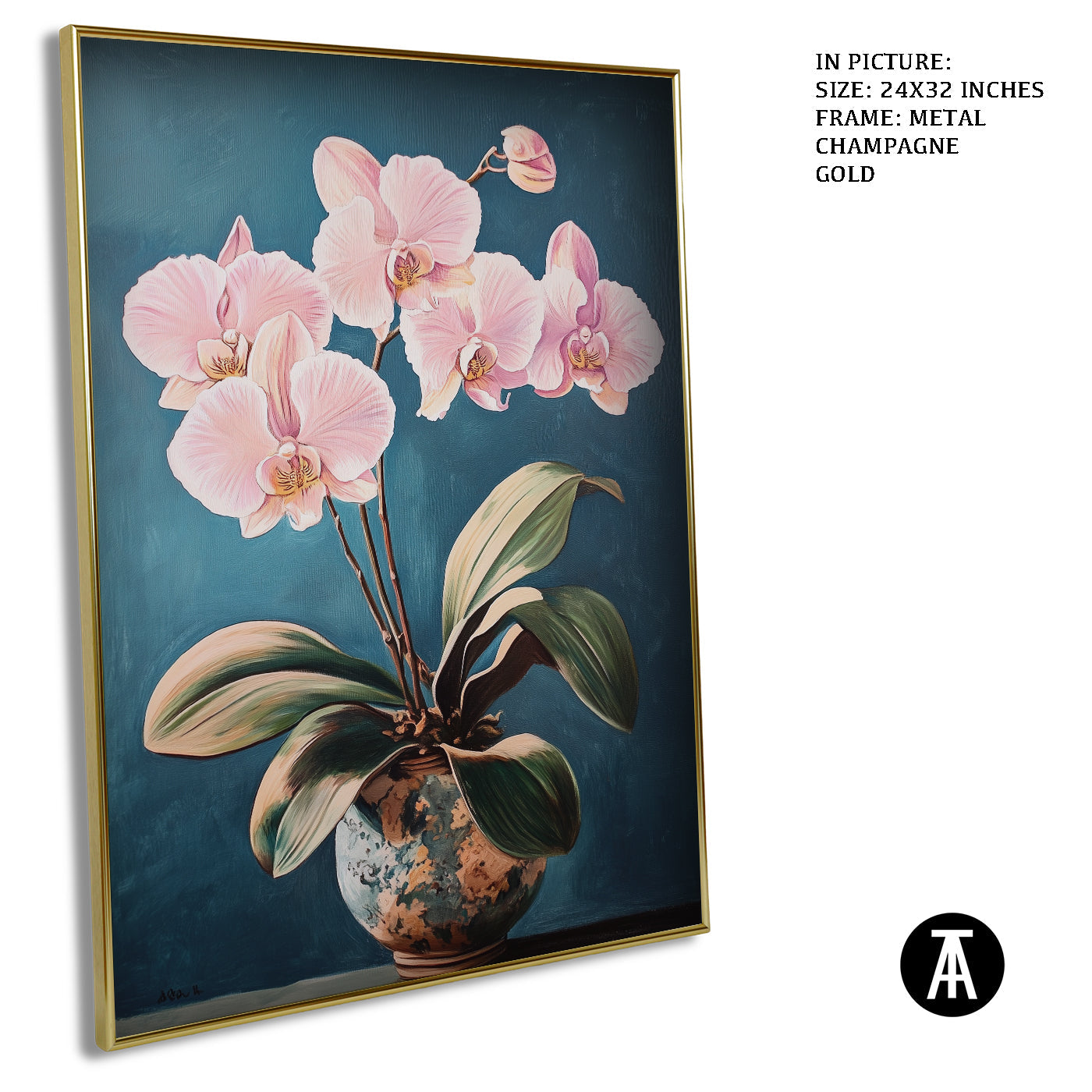 Artwork in Light Brown Frame