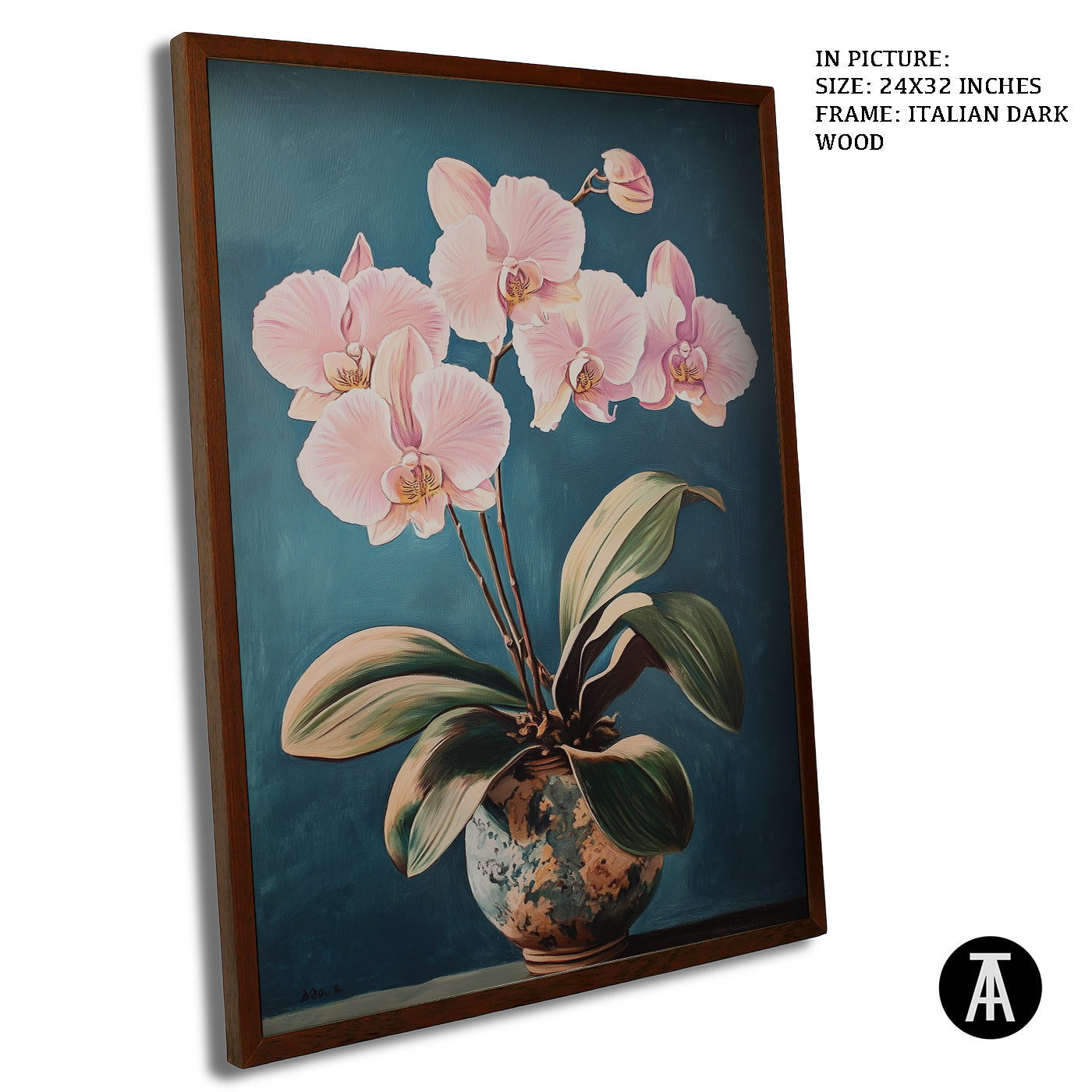 Artwork in Dark Wood Frame