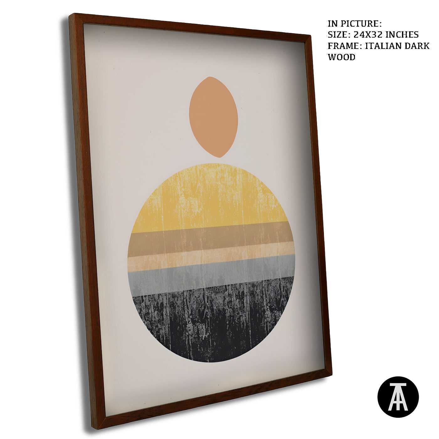 Artwork in Dark Wood Frame