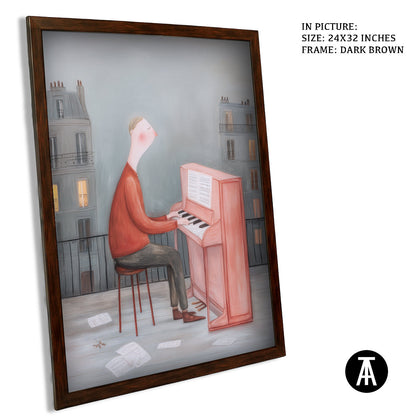 Artwork in Dark Brown Frame