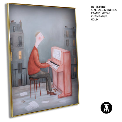 Artwork in Metal Champagne Gold Frame