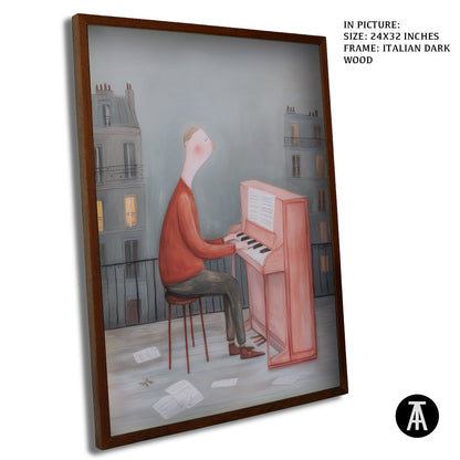 Artwork in Dark Wood Frame