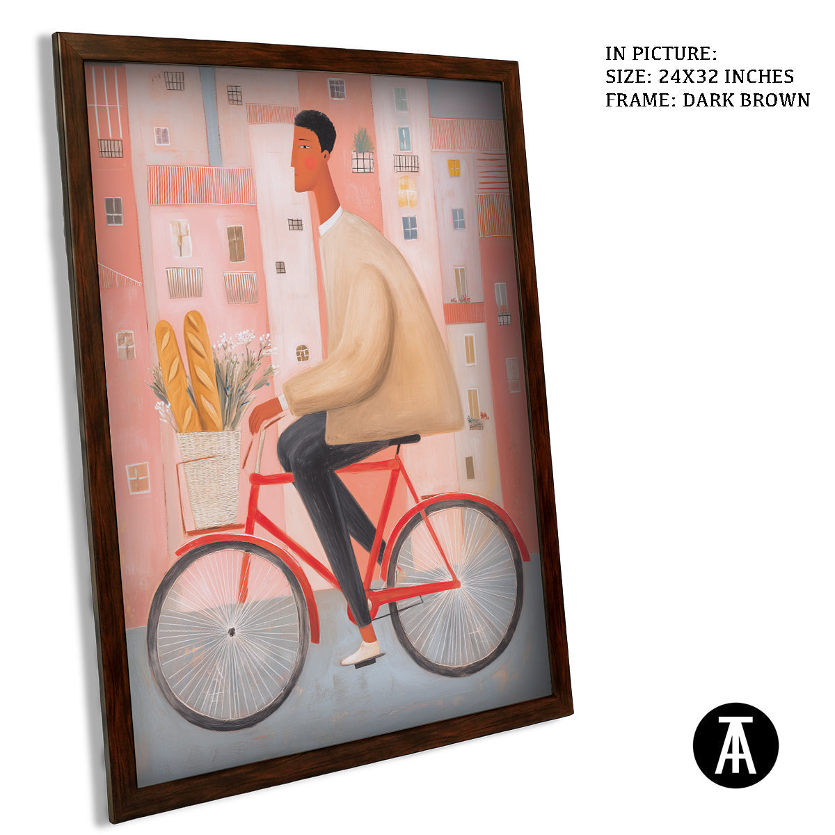 Artwork in Dark Brown Frame