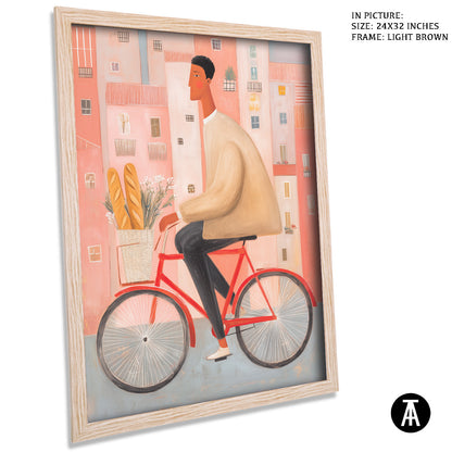 Artwork in Light Brown Frame