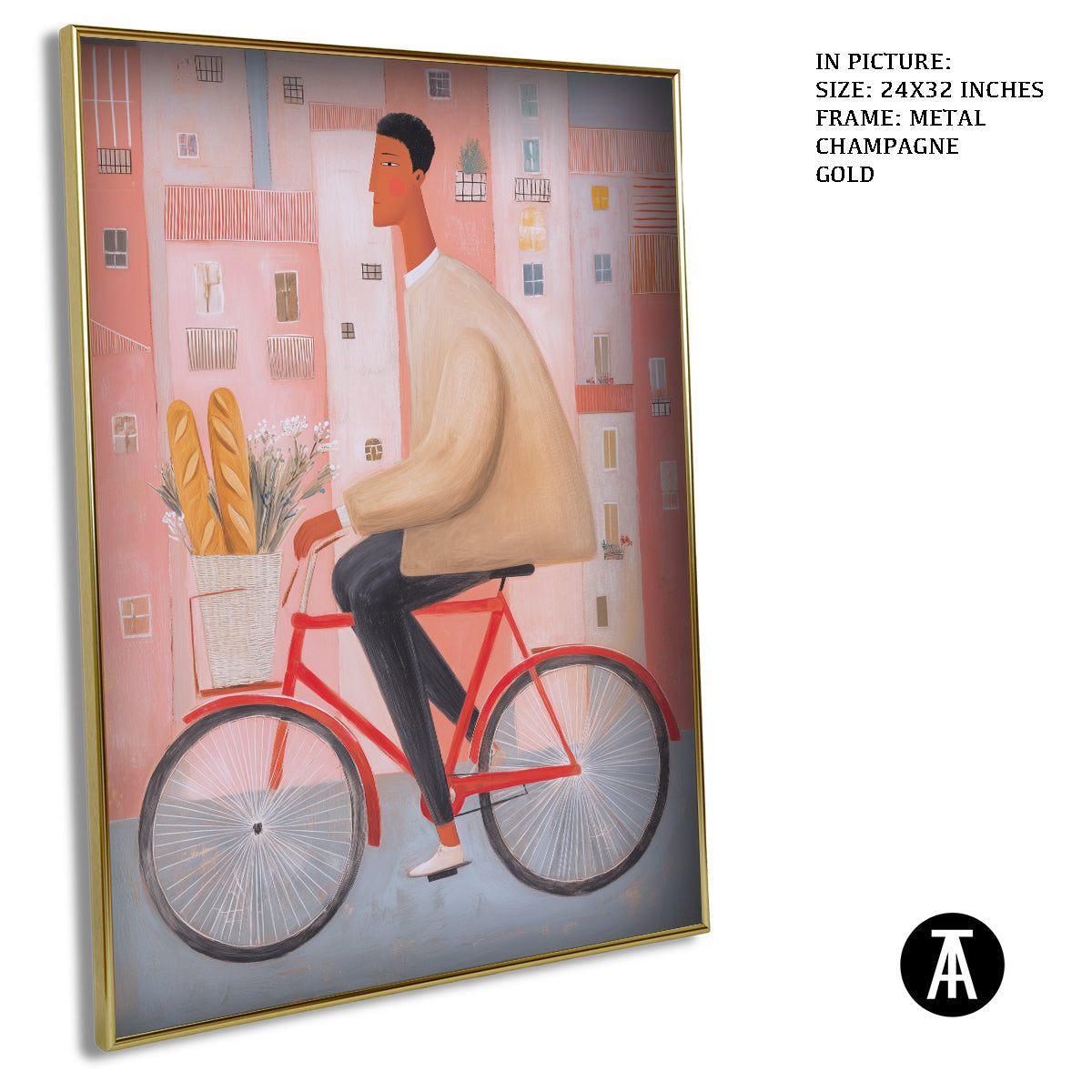 Artwork in Metal Champagne Gold Frame