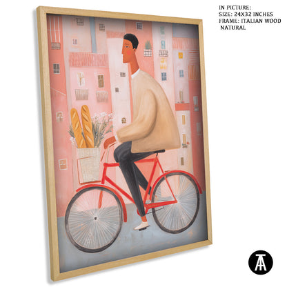 Artwork in Natural Wood Frame