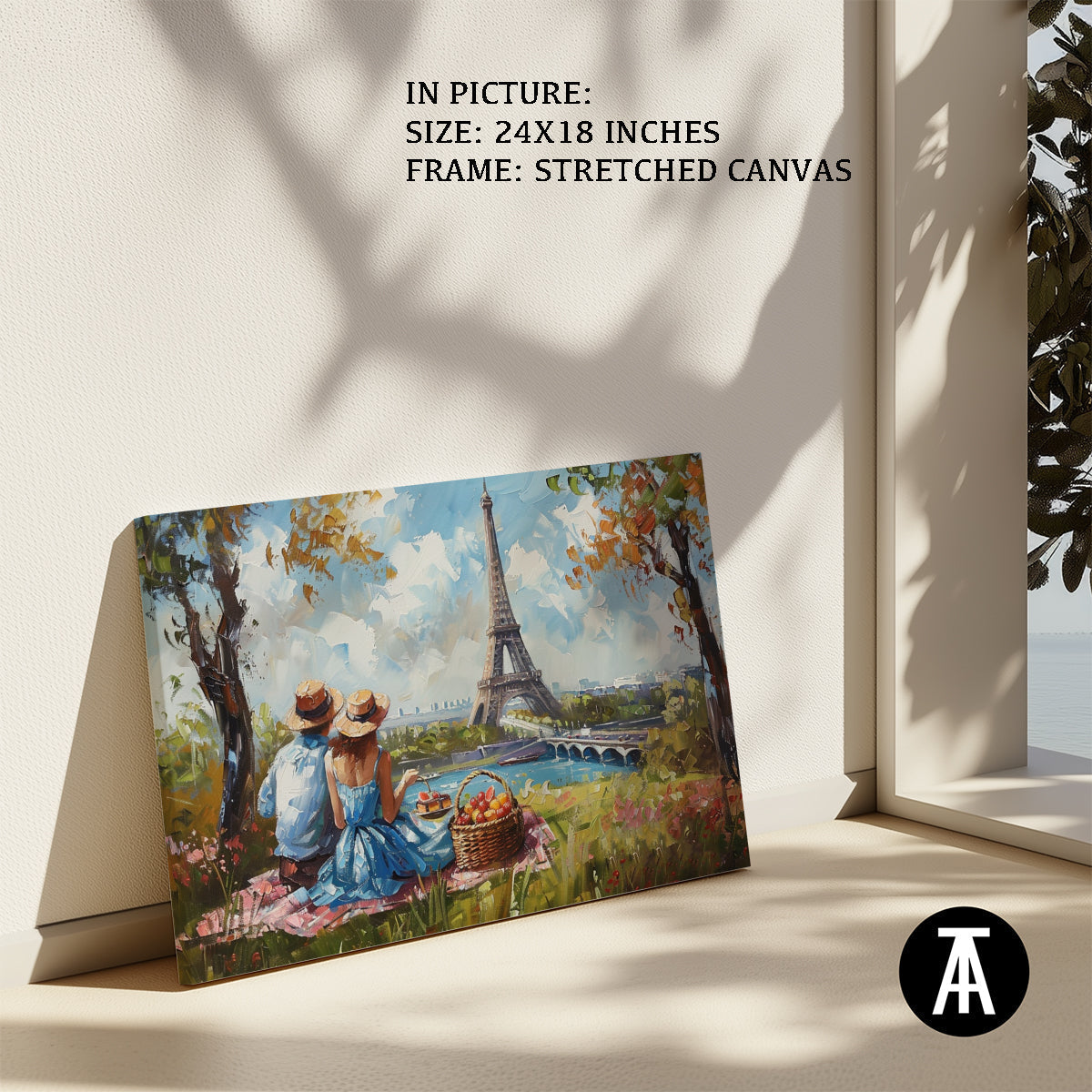 Artwork in Natural Wood Frame