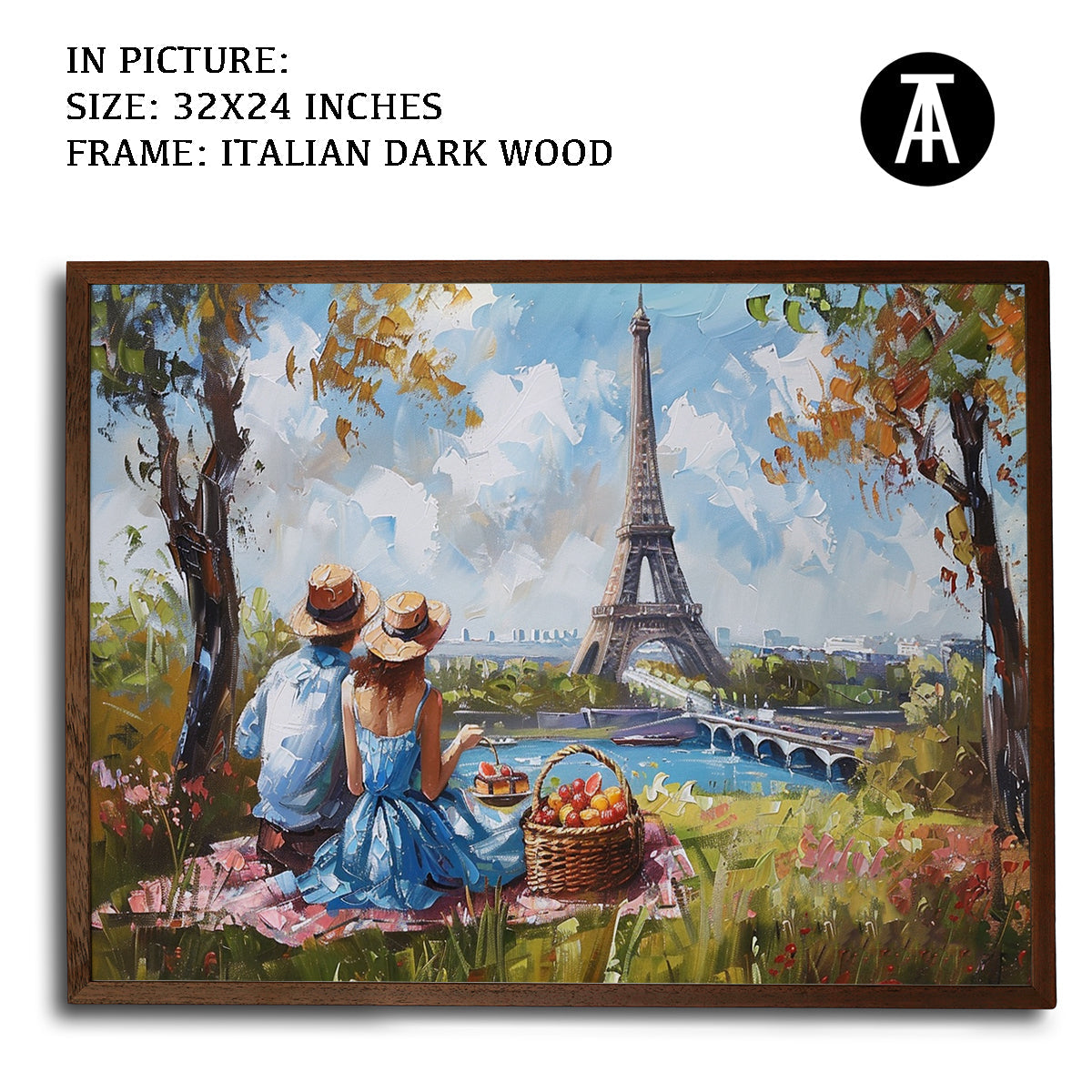 Artwork in Dark Wood Frame