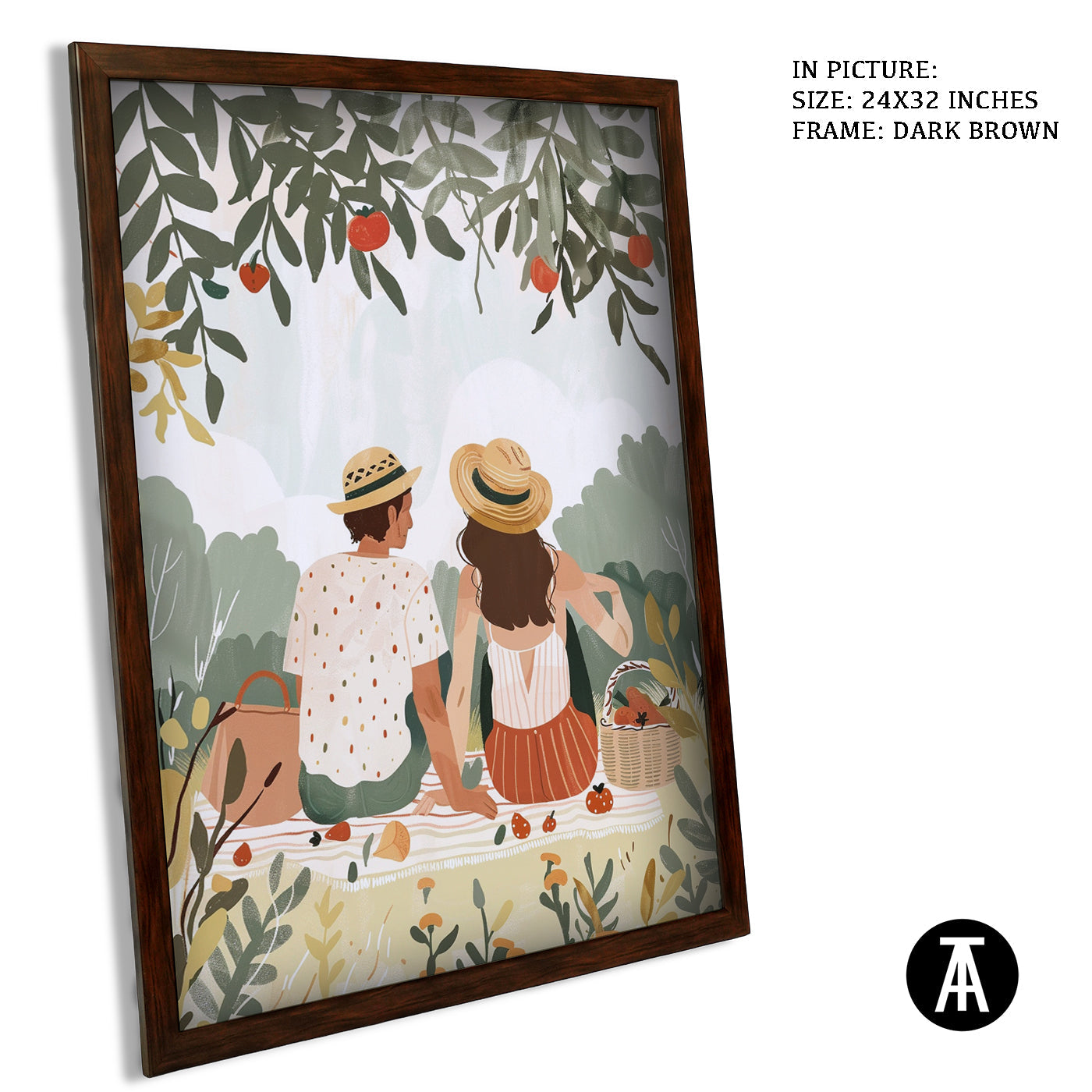Artwork in Dark Brown Frame