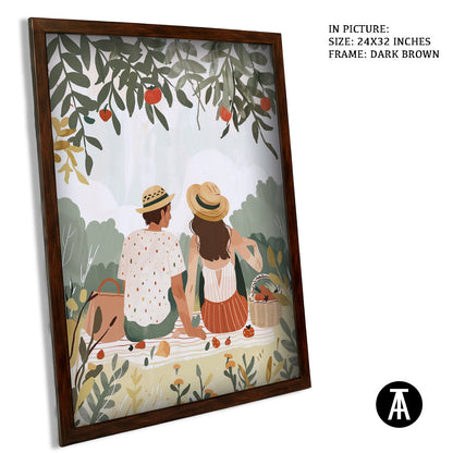 Artwork in Dark Brown Frame