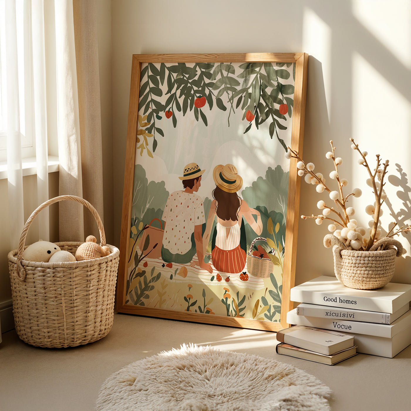 Boho Art Painting in a Lifestyle Setting