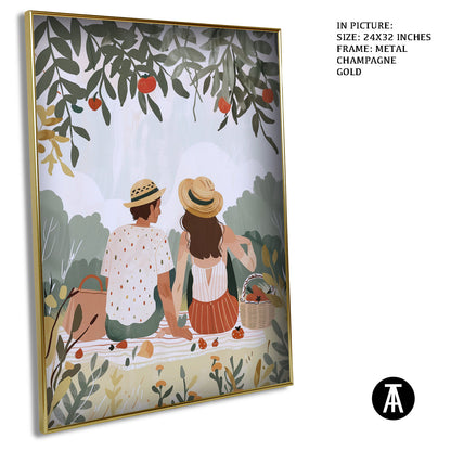 Artwork in Metal Champagne Gold Frame