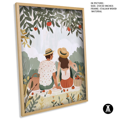 Artwork in Natural Wood Frame