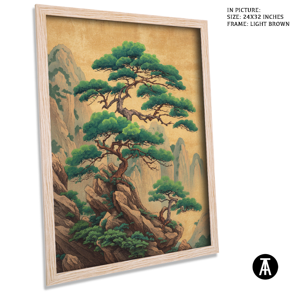 Artwork in Dark Brown Frame
