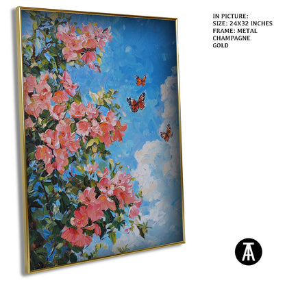 Artwork in Light Brown Frame